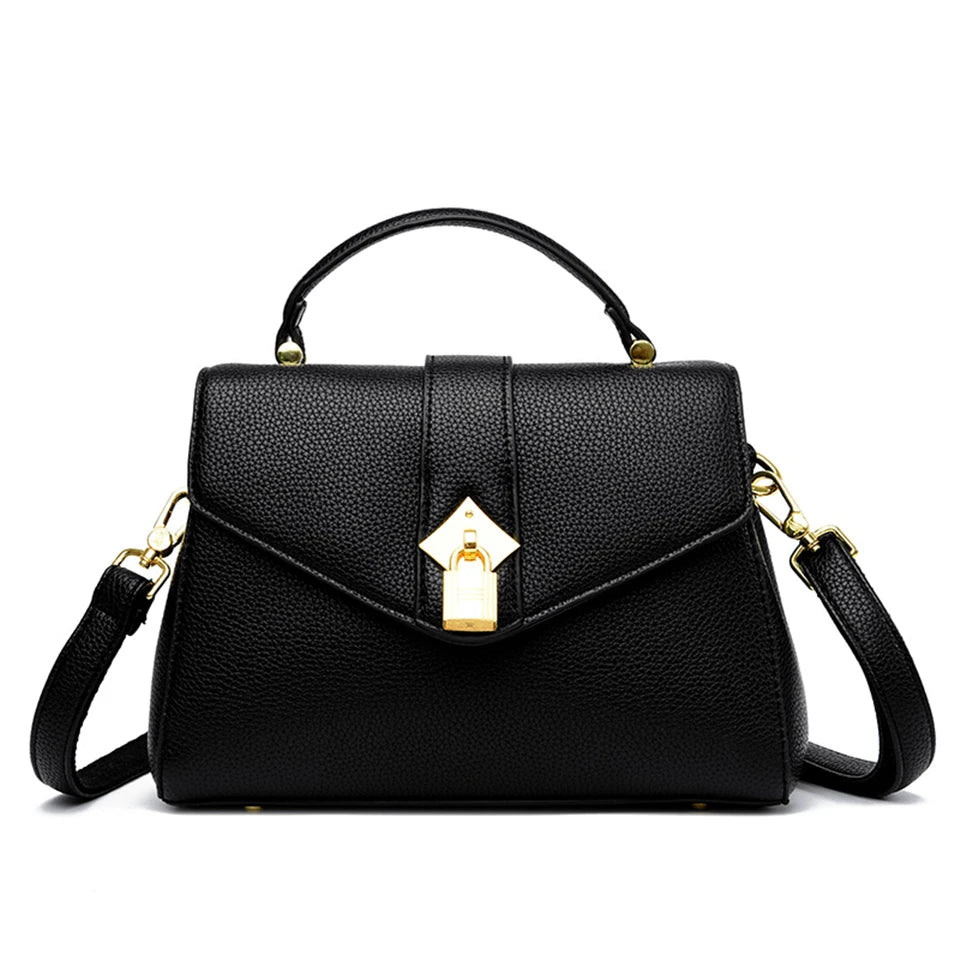 Elegant Solid Designer High Quality Leather Versatile Shoulder Messenger Crossbody Hand Bags Mssza
