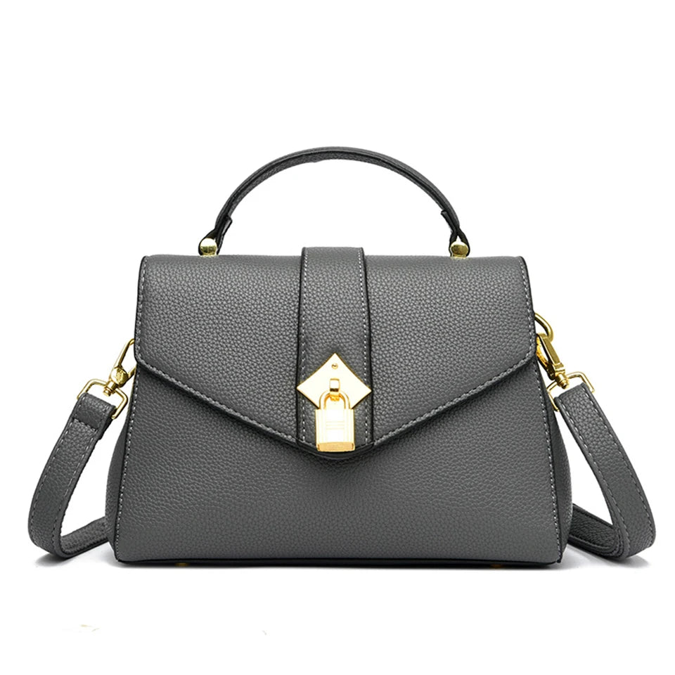 Elegant Solid Designer High Quality Leather Versatile Shoulder Messenger Crossbody Hand Bags Mssza