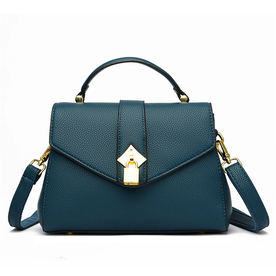 Elegant Solid Designer High Quality Leather Versatile Shoulder Messenger Crossbody Hand Bags Mssza