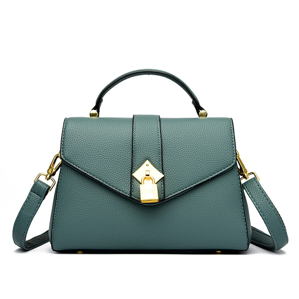 Elegant Solid Designer High Quality Leather Versatile Shoulder Messenger Crossbody Hand Bags Mssza