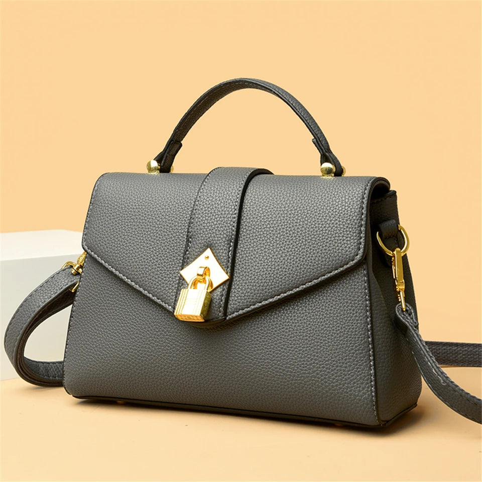 Elegant Solid Designer High Quality Leather Versatile Shoulder Messenger Crossbody Hand Bags Mssza