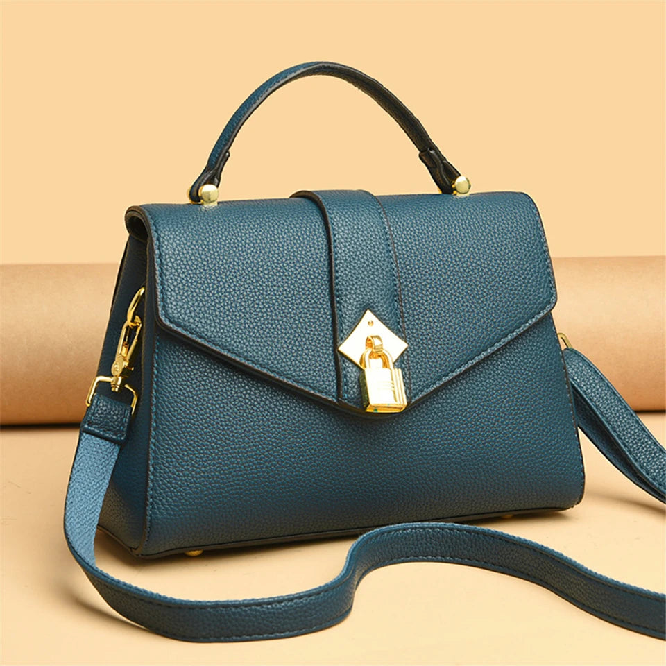 Elegant Solid Designer High Quality Leather Versatile Shoulder Messenger Crossbody Hand Bags Mssza