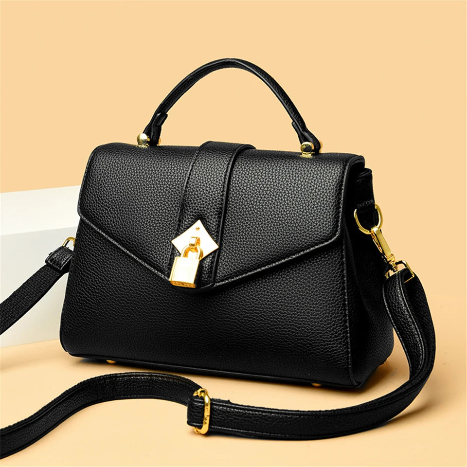 Elegant Solid Designer High Quality Leather Versatile Shoulder Messenger Crossbody Hand Bags Mssza
