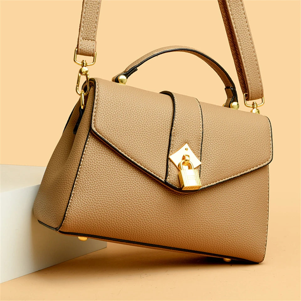 Elegant Solid Designer High Quality Leather Versatile Shoulder Messenger Crossbody Hand Bags Mssza