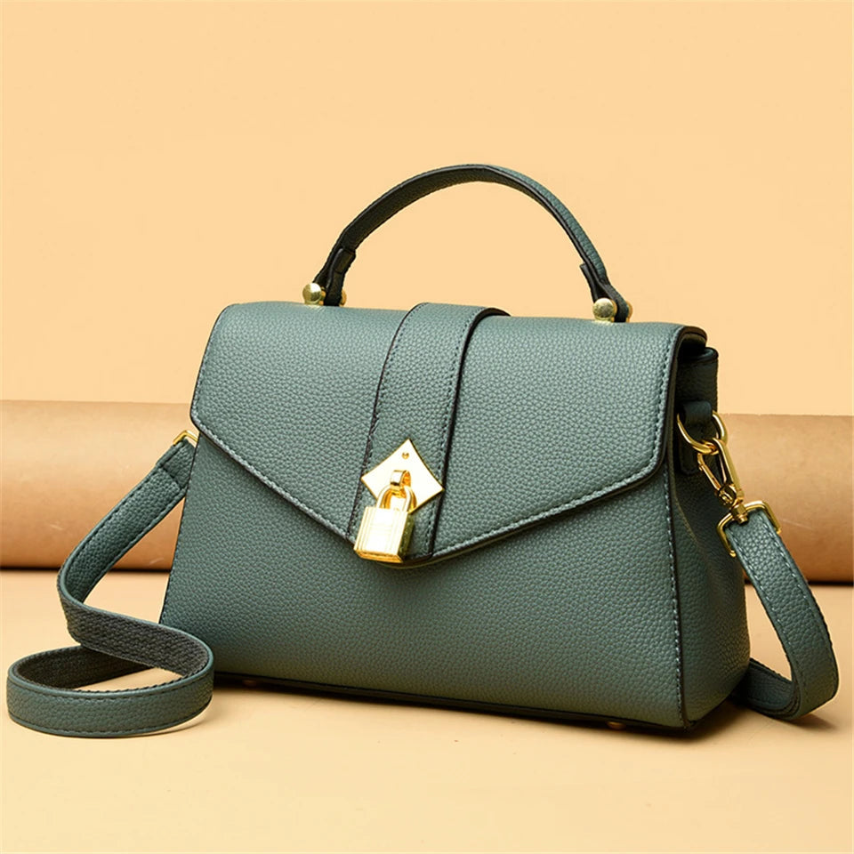 Elegant Solid Designer High Quality Leather Versatile Shoulder Messenger Crossbody Hand Bags Mssza