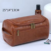 Elegant Solid Dopp Kit Mens Hanging Traveling Large Cosmetic Leather Toiletry Bag Mssza