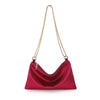 Elegant Solid Metal Chain Zipper Closure Underarm Wedding And Night Evening Bags Mssza