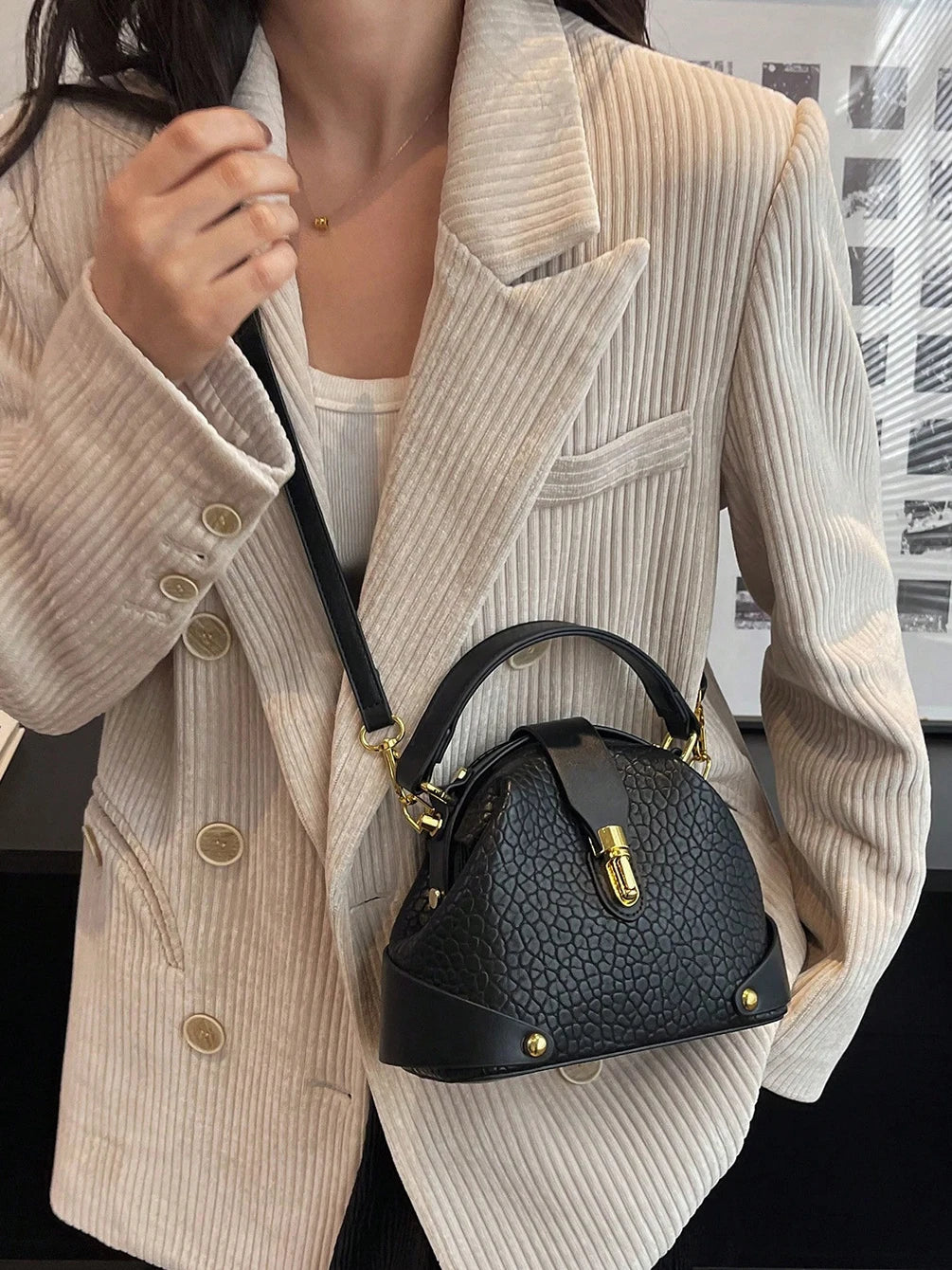 Elegant Solid Trend Party Polyester Versatile Messenger Shoulder Clutch Bags Mssza
