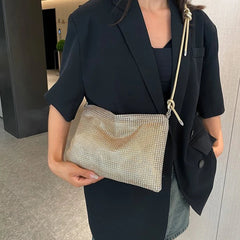 Elegant Sparkle Satchel Clutch Chic Glitter Sling Versatile Strap Adjustable Formal Dressy Tote Bag Mssza