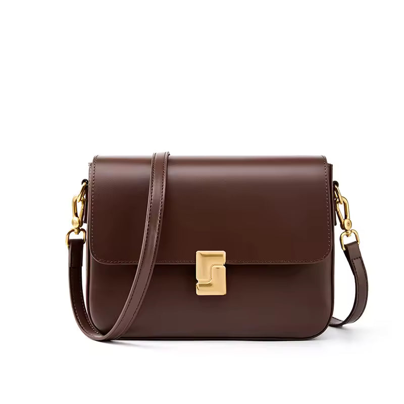 Elegant Split Leather Small Square Armpit High Quality Cowhide Shoulder Crossbody Bag Mssza
