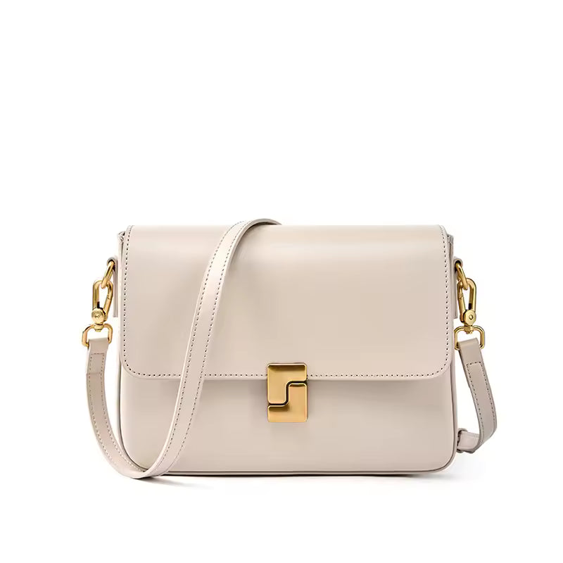 Elegant Split Leather Small Square Armpit High Quality Cowhide Shoulder Crossbody Bag Mssza