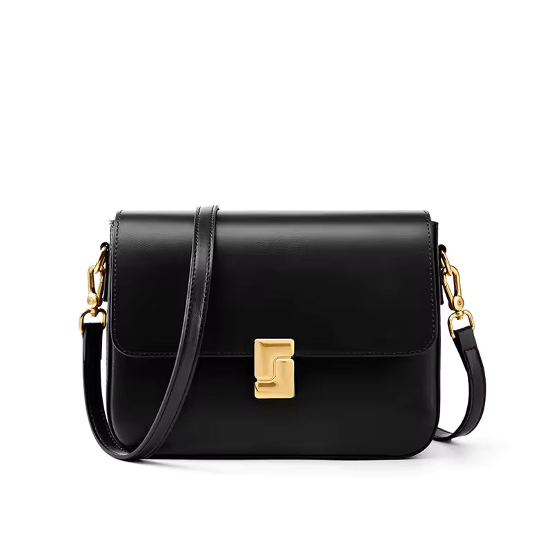 Elegant Split Leather Small Square Armpit High Quality Cowhide Shoulder Crossbody Bag Mssza