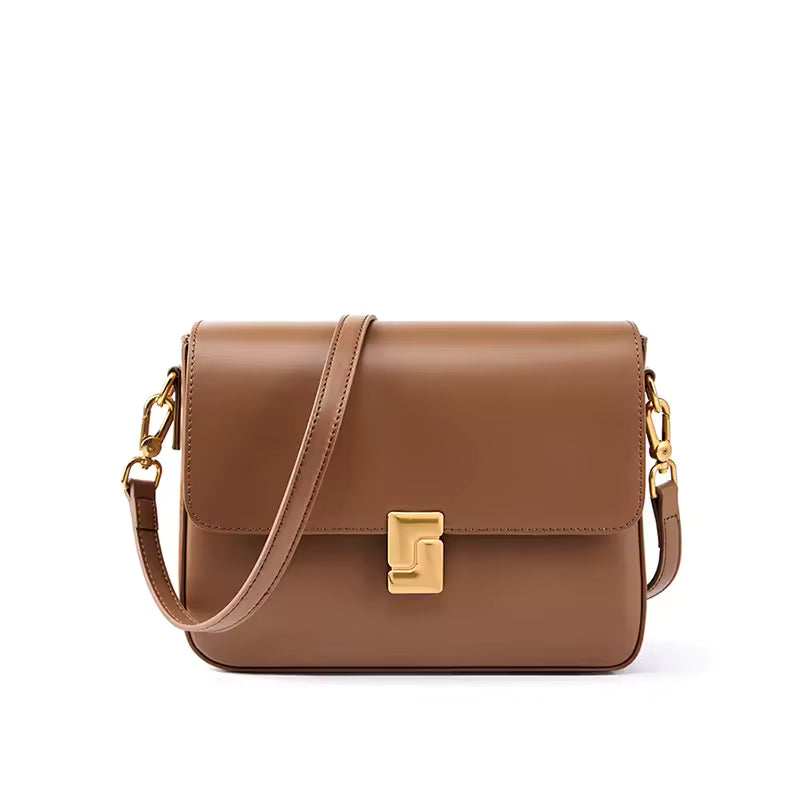Elegant Split Leather Small Square Armpit High Quality Cowhide Shoulder Crossbody Bag Mssza
