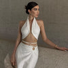 Elegant Strapless Backless Off Shoulder Halter Slim Skinny Crop Top Mssza