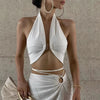 Elegant Strapless Backless Off Shoulder Halter Slim Skinny Crop Top Mssza