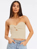 Elegant Strapless Backless Off Shoulder High Street Tank Top Mssza