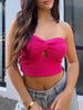 Elegant Strapless Backless Off Shoulder High Street Tank Top Mssza