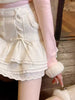 Elegant Sweet Lace High Waist Bandage Slight Stretch Mini Skirt Mssza