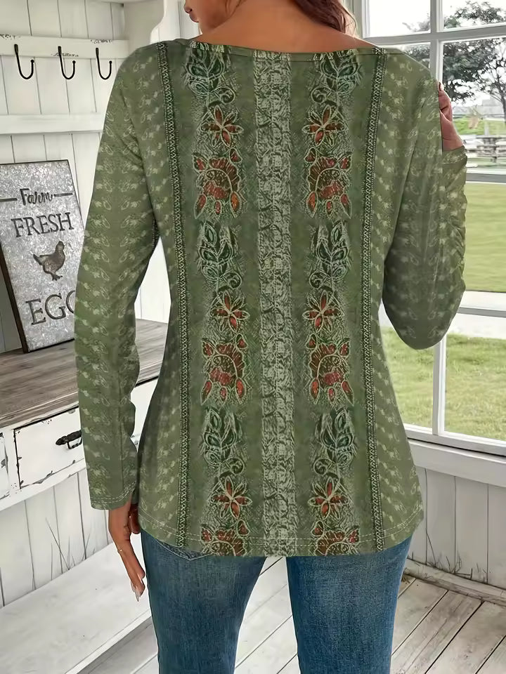 Elegant Temperament Long sleeve Loose T-Shirt Mssza