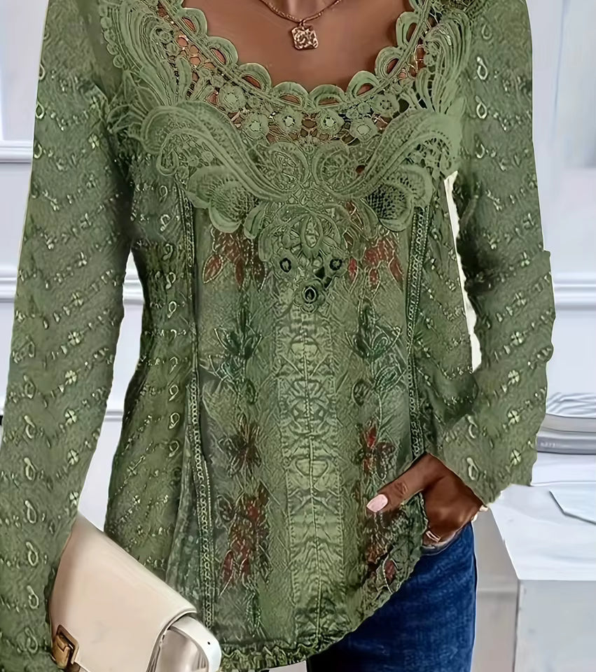 Elegant Temperament Long sleeve Loose T-Shirt Mssza