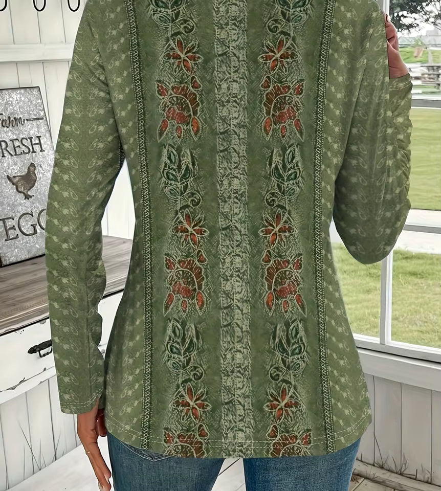 Elegant Temperament Long sleeve Loose T-Shirt Mssza