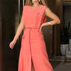 Elegant Top A Line With Pocket Button Slit Long Skirt Two Piece Set Mssza