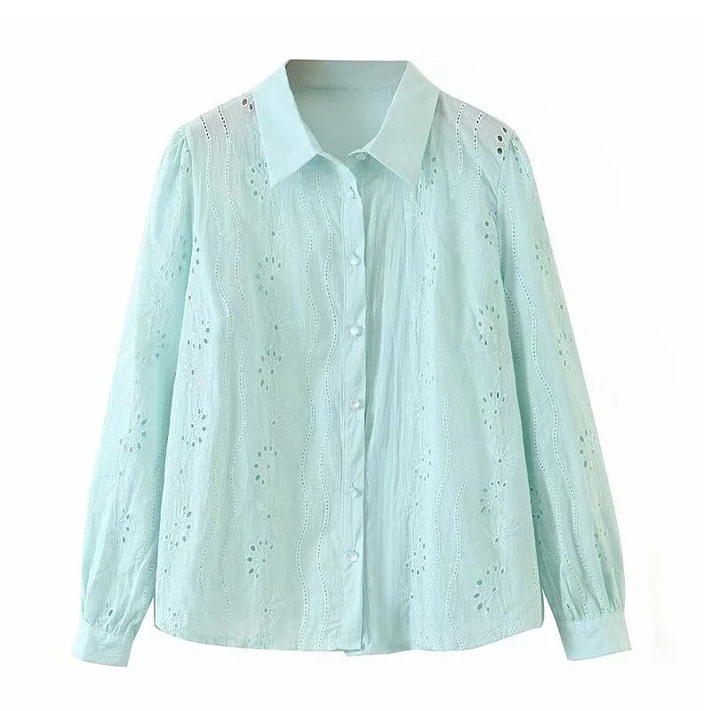 Elegant Turn Down Collar Shirt Mssza