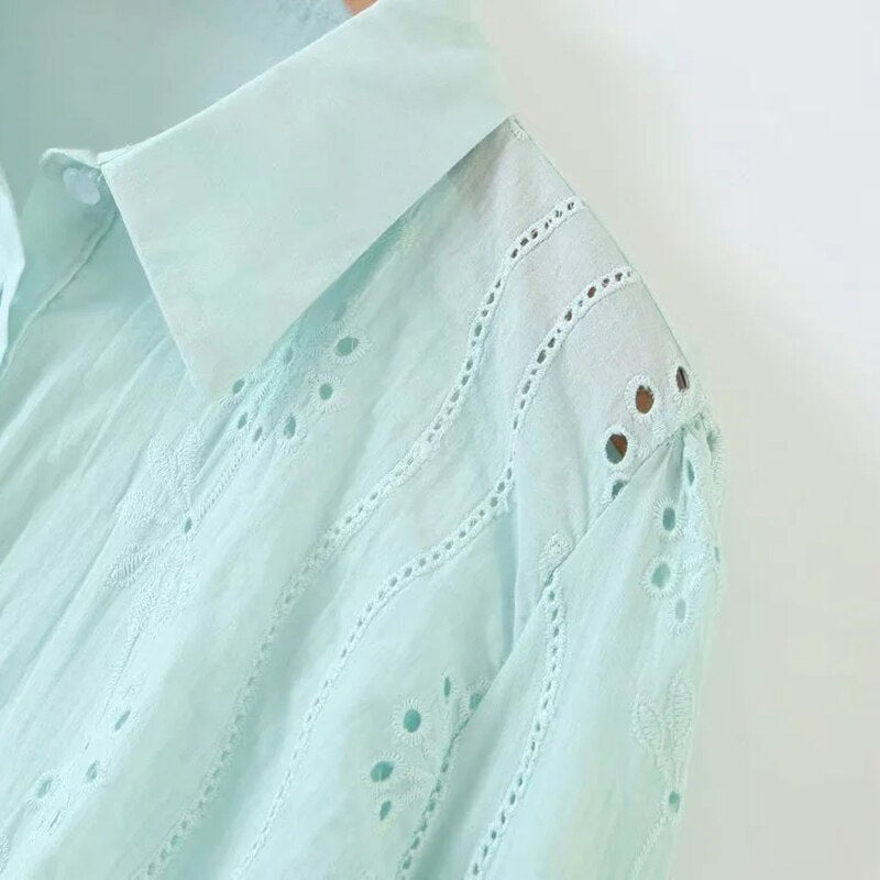 Elegant Turn Down Collar Shirt Mssza