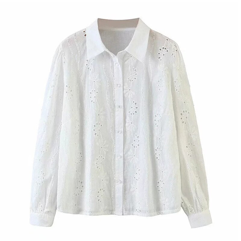 Elegant Turn Down Collar Shirt Mssza