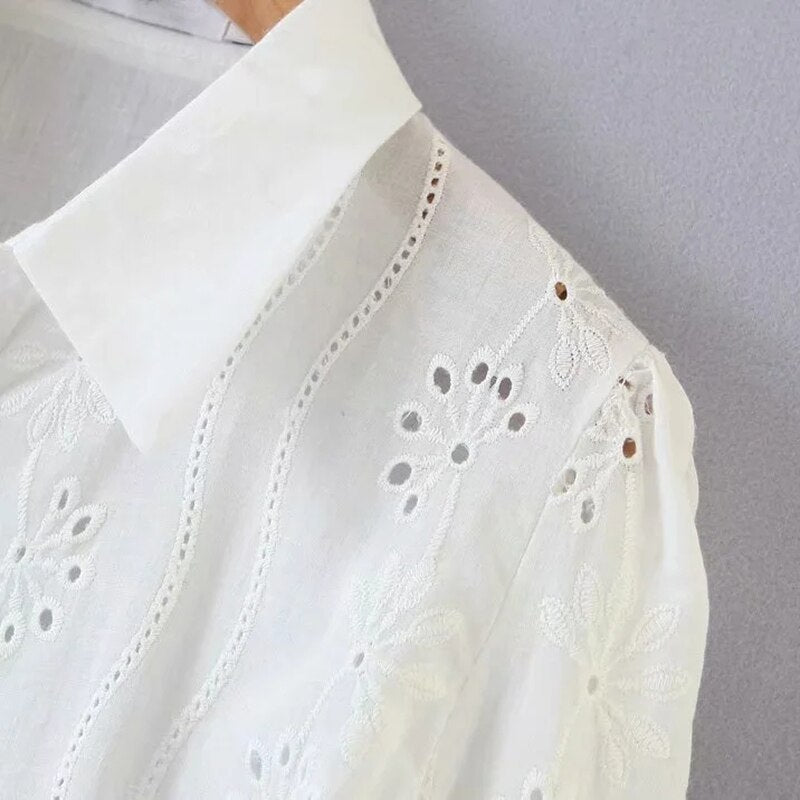 Elegant Turn Down Collar Shirt Mssza
