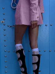 Elegant Turn-down Collar Long Sleeve Shirt With High Waist Shorts 2 Pieces Set Mssza
