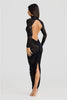 Elegant Turtleneck Long Sleeve T-shirt And Floral Maxi Skirt Lace Two Piece Sets Mssza