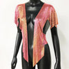 Elegant V Neck Short Sleeve Sequined Metal Sequins T Shirt Mssza