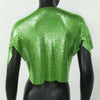 Elegant V Neck Short Sleeve Sequined Metal Sequins T Shirt Mssza