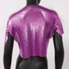 Elegant V Neck Short Sleeve Sequined Metal Sequins T Shirt Mssza