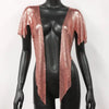 Elegant V Neck Short Sleeve Sequined Metal Sequins T Shirt Mssza