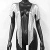 Elegant V Neck Short Sleeve Sequined Metal Sequins T Shirt Mssza