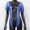 Elegant V Neck Short Sleeve Sequined Metal Sequins T Shirt Mssza