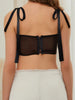 Elegant V Neck Tie-up Strap Vest Back Hook and Eye Sheer Camisoles 3D Flower Patchwork Tank Tops Mssza