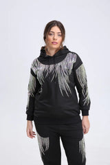 Elegant Vibrant Sparking Rhinestones Hoodies Outerwear Mssza
