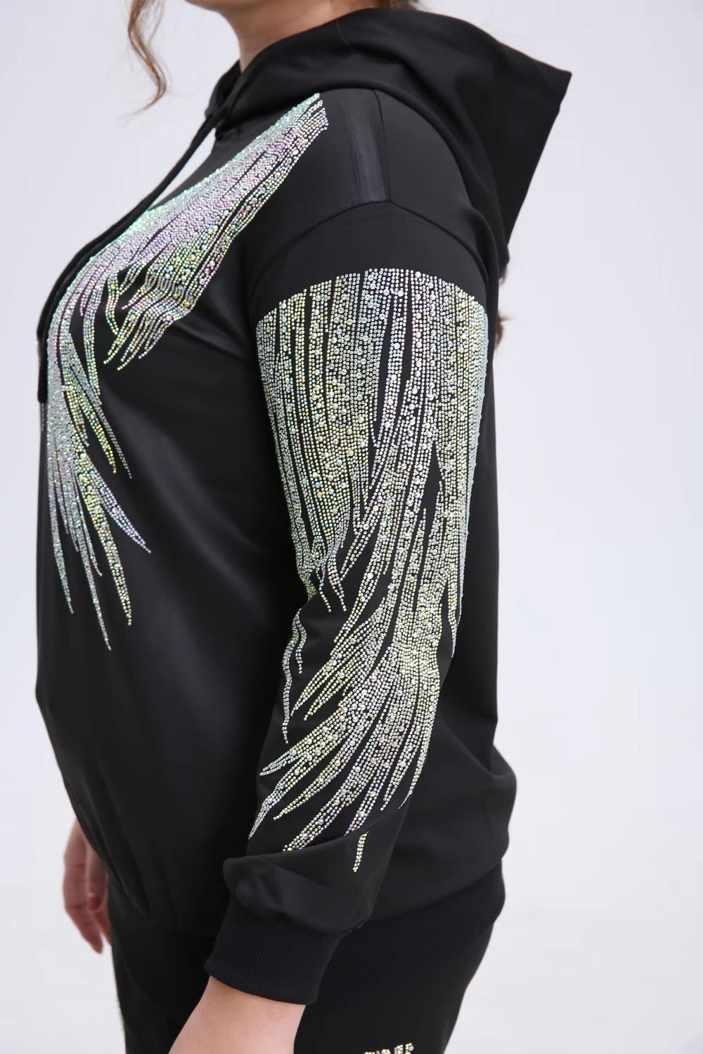 Elegant Vibrant Sparking Rhinestones Hoodies Outerwear Mssza