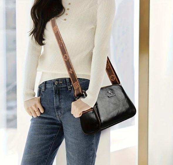 Elegant Water-Resistant Solid Color with Adjustable Strap Secure Zipper Closure Crossbody Handbags Mssza