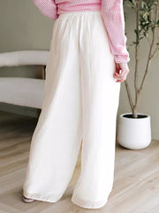 Elegant Wide Style Palazzo Pants With Adjustable Waist Resort Wear Mssza