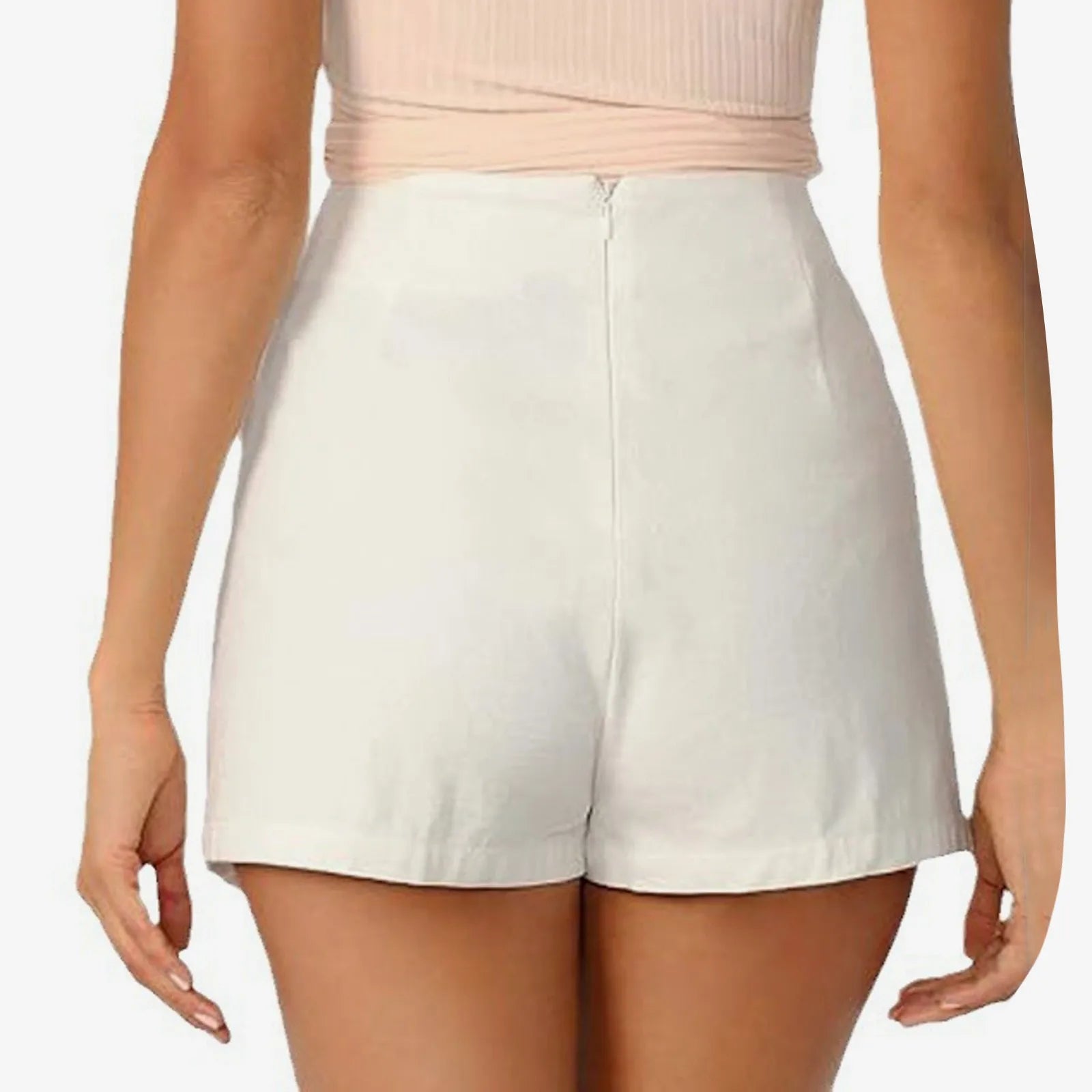 Elegant Zip Back Split Front Button Fly Beach Style Skinny Mini Skirt Mssza