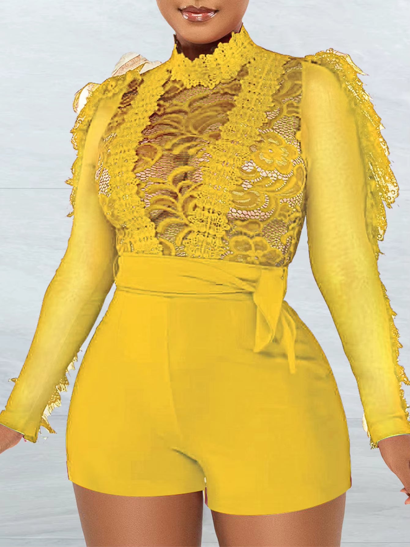 Elegant through Play suits lace one pieces bodycon jumpsuits Mssza