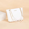 Embroidered Stylish Minimalist Letter Embellished Chain Shoulder Bag Mssza