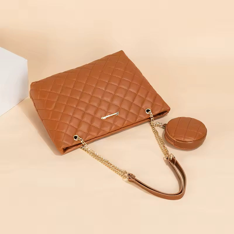 Embroidered Stylish Minimalist Letter Embellished Chain Shoulder Bag Mssza