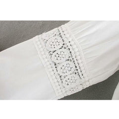 Embroidery Cross V-Neck Blouses Shirt Mssza
