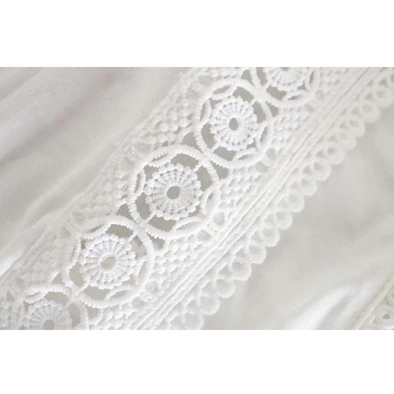 Embroidery Cross V-Neck Blouses Shirt Mssza