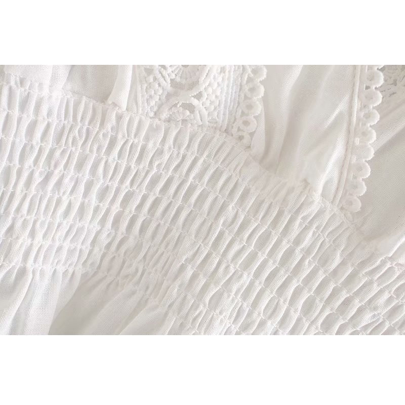 Embroidery Cross V-Neck Blouses Shirt Mssza